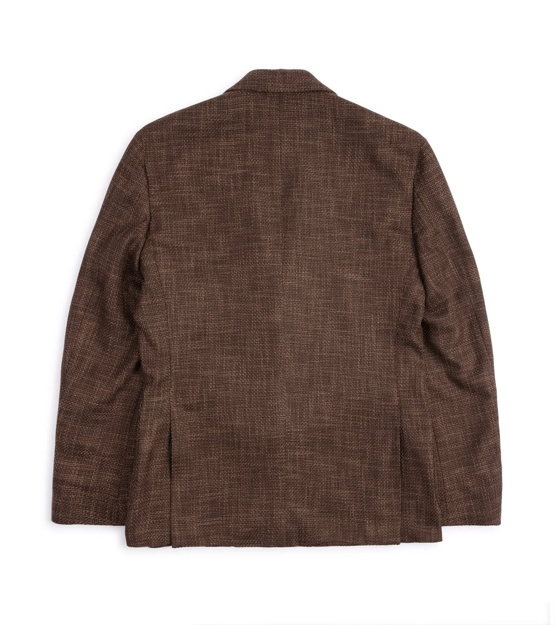 Lardini Loro Piana Wool Cotton Silk Basketweave Jacket: Brown