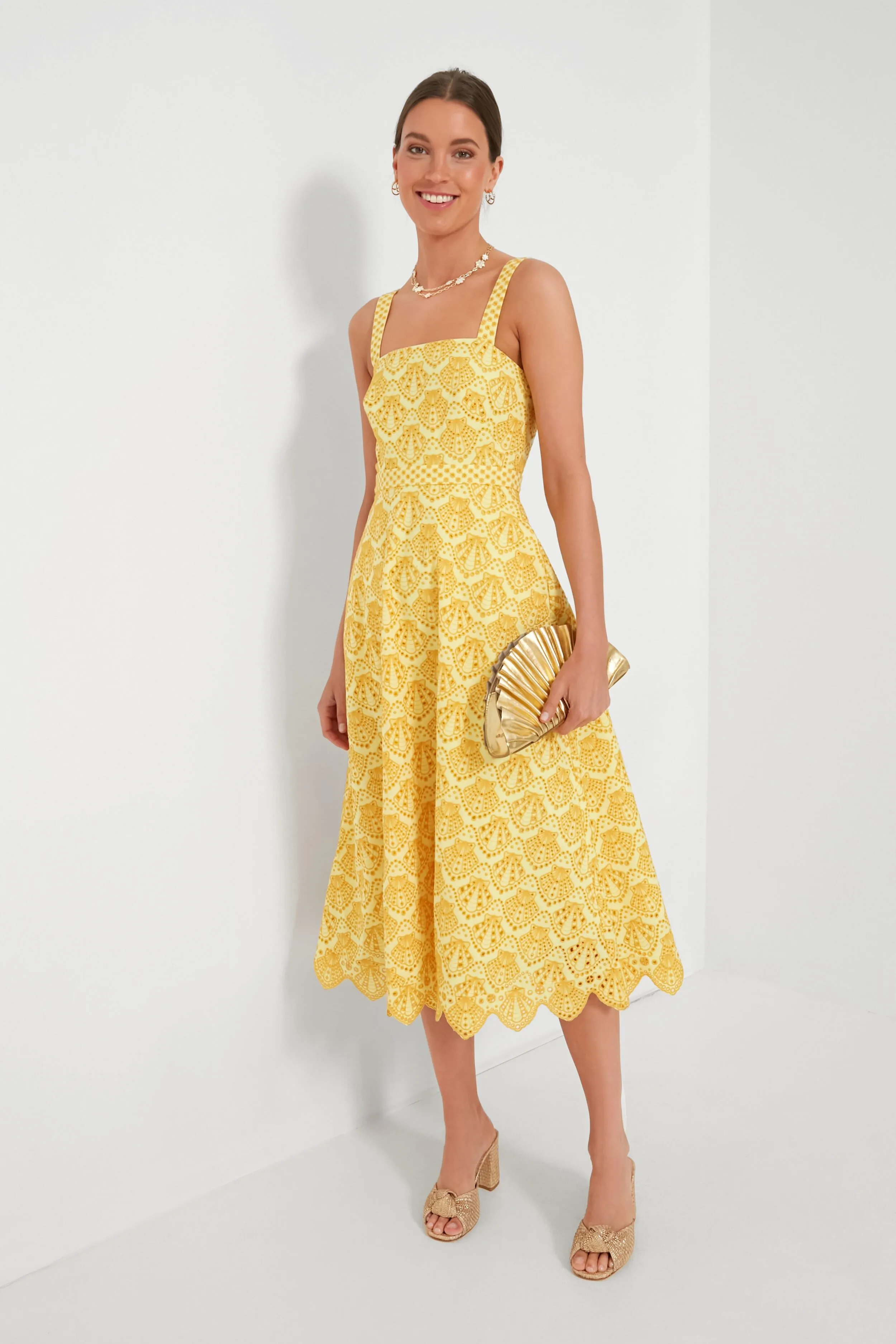 Lemonade Yellow Aubrey Midi Dress