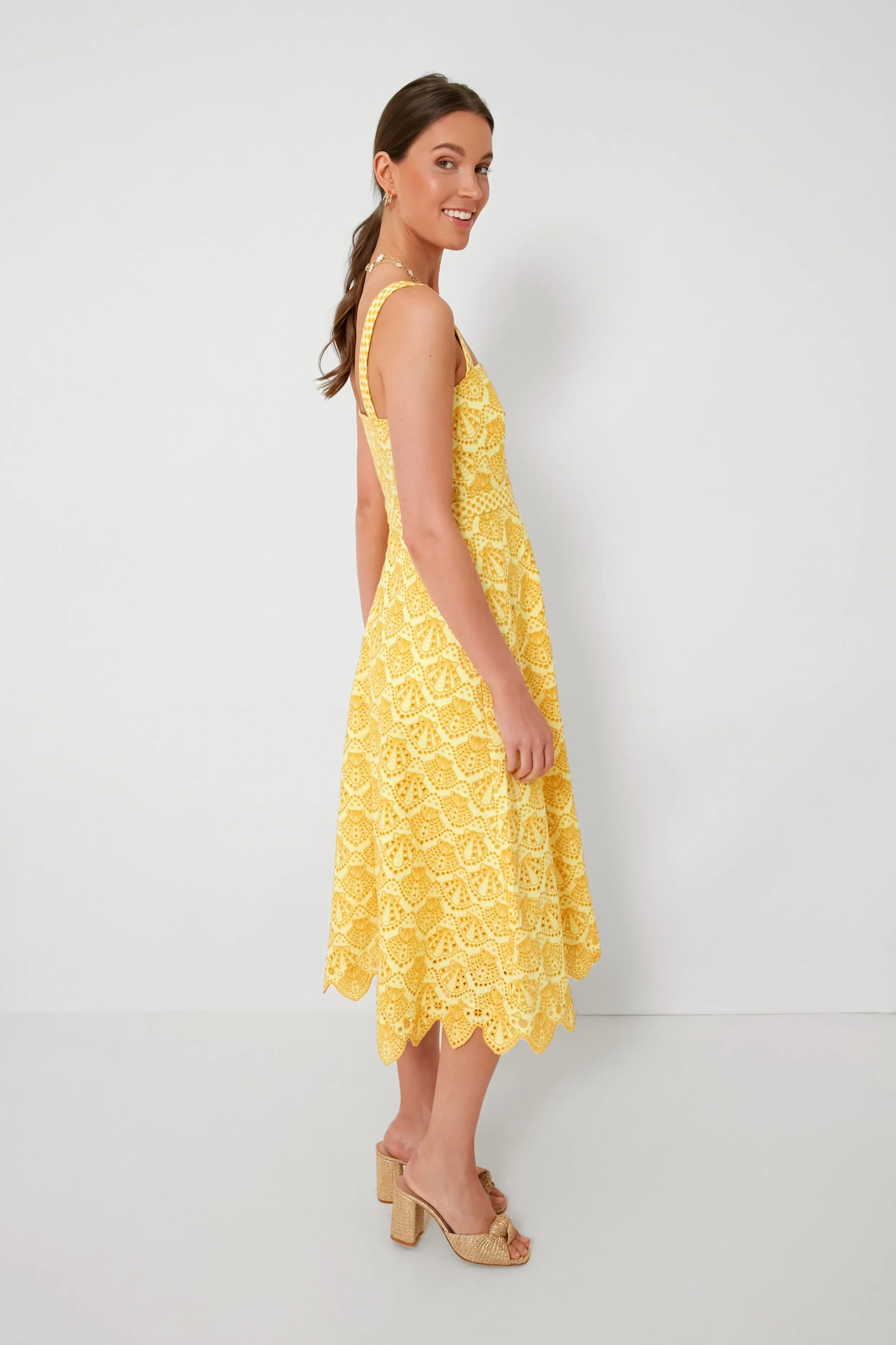 Lemonade Yellow Aubrey Midi Dress