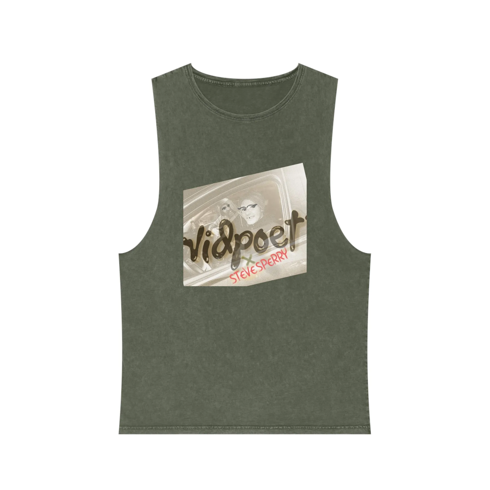 Liquid Leisure- vidpoet x Steve Sperry - Unisex Stonewash Tank Top