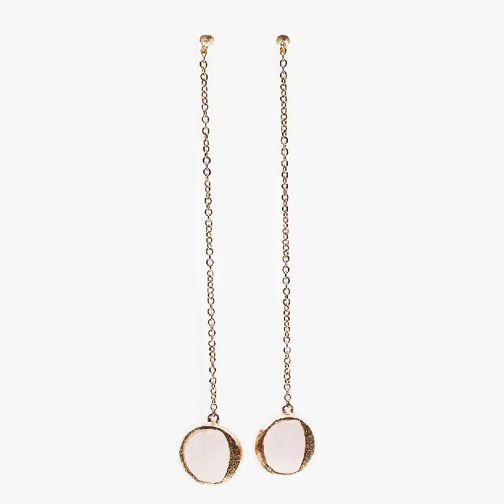 LUNA Rose Chain Pendant Earrings