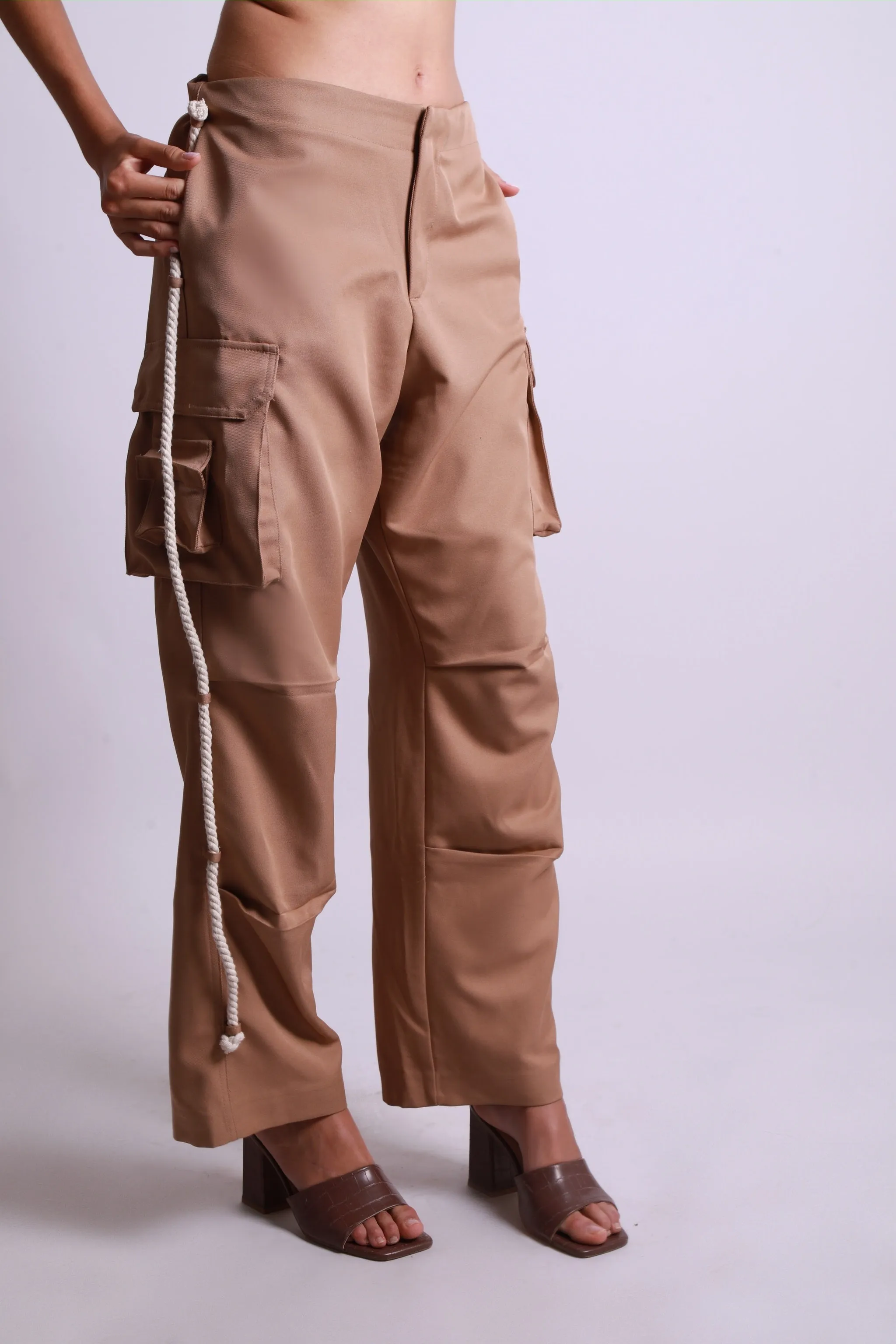 MAISON BEIGE PANTALON CARGO BEIGE