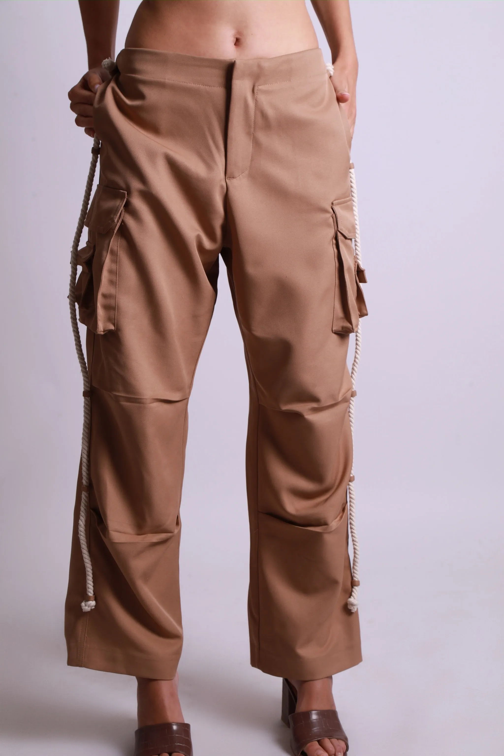 MAISON BEIGE PANTALON CARGO BEIGE