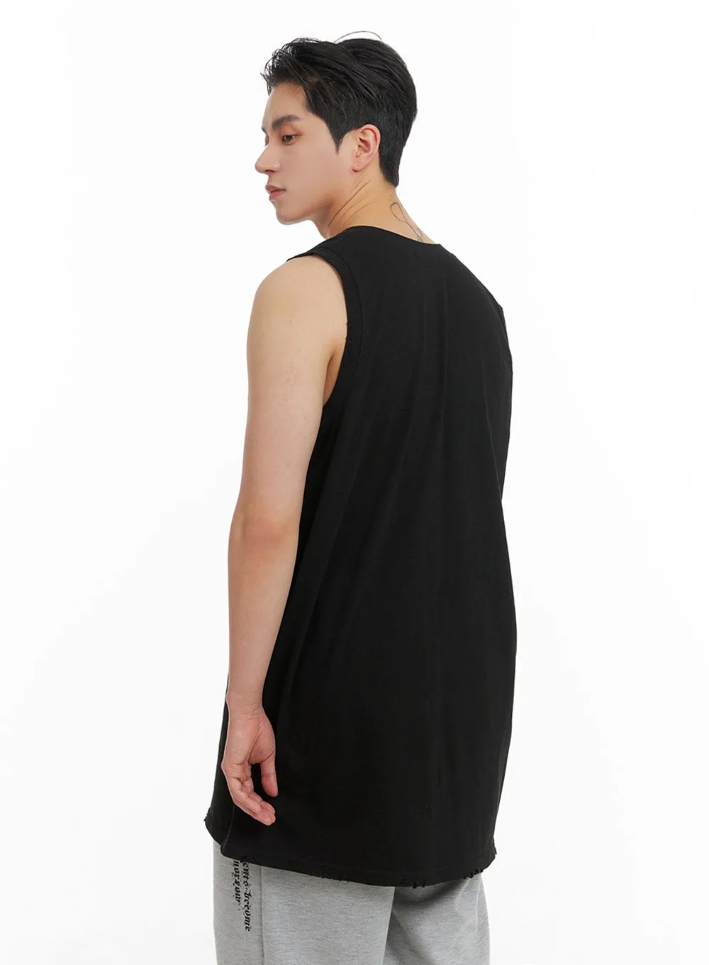 Men's Basic Cotton Sleeveless Tee IA401