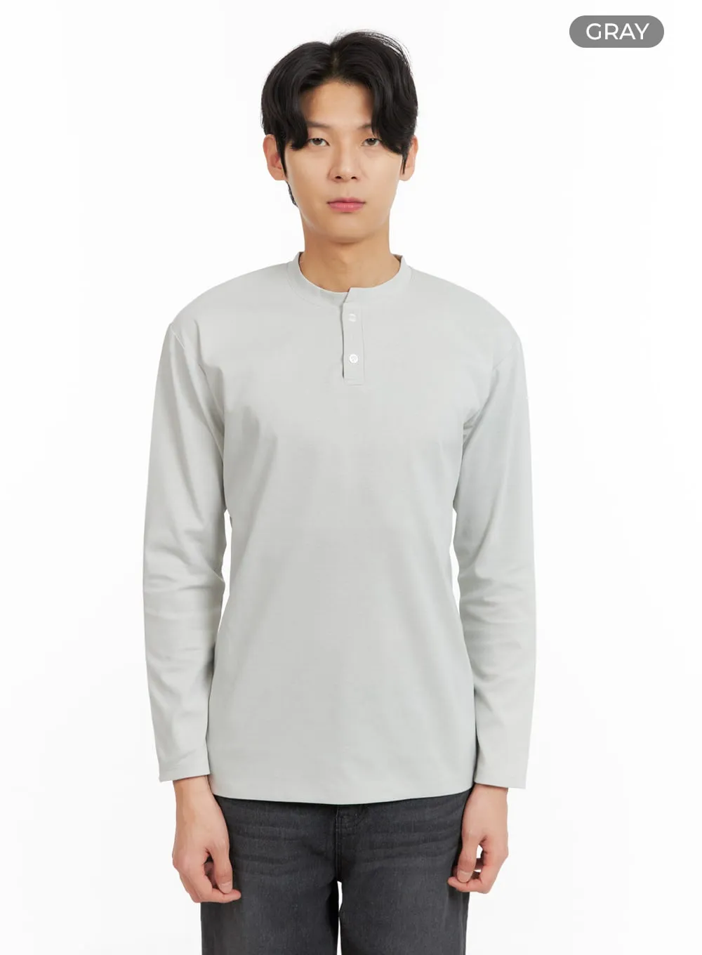 Men's Basic Long Sleeve Polo Tee IA402