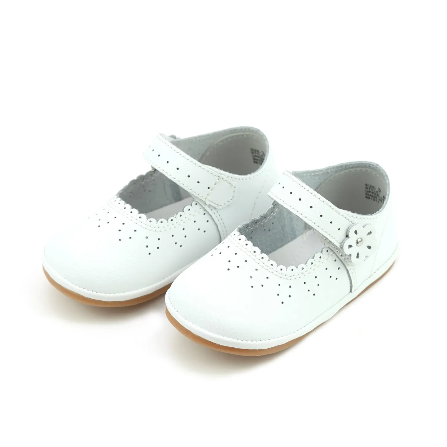 Mia Scalloped Leather Mary Jane (Baby)