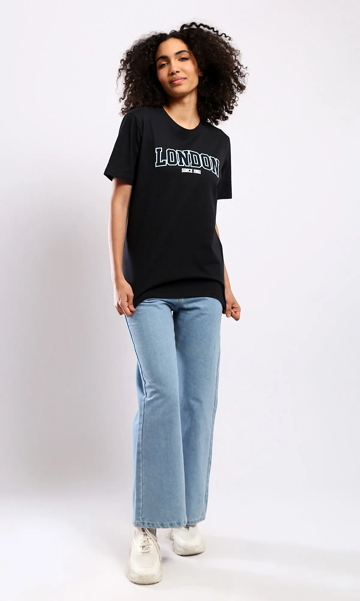 O178971 Slip On Printed London Black Printed Tee