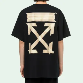 Off White Tape Arrow Oversized Black Tee