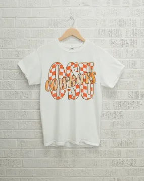 OSU Cowboys Twisted Check White Tee