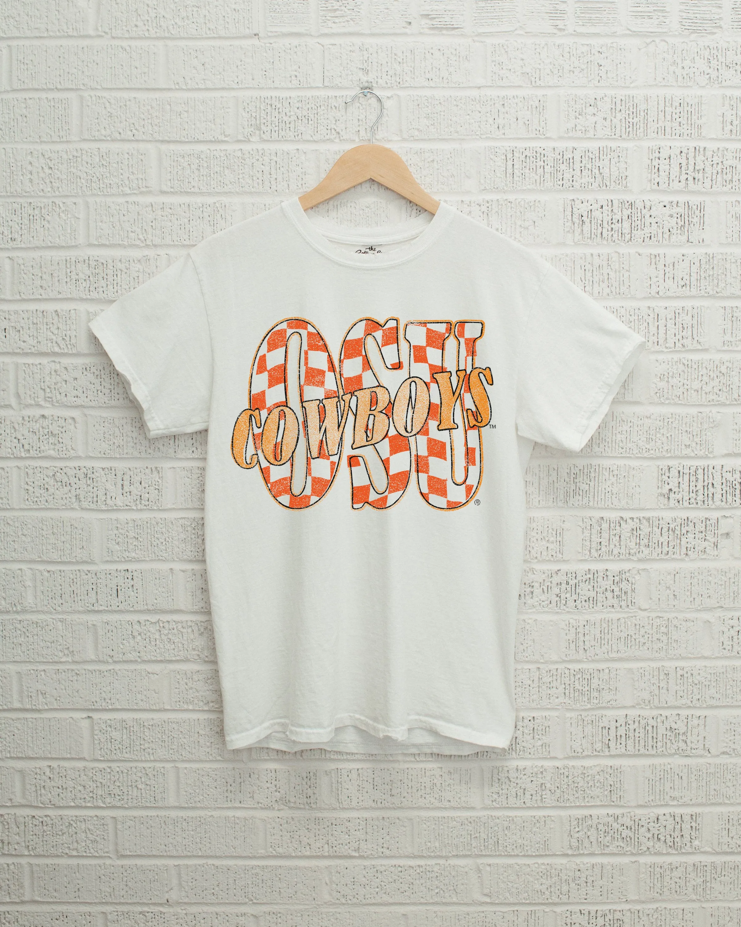 OSU Cowboys Twisted Check White Tee