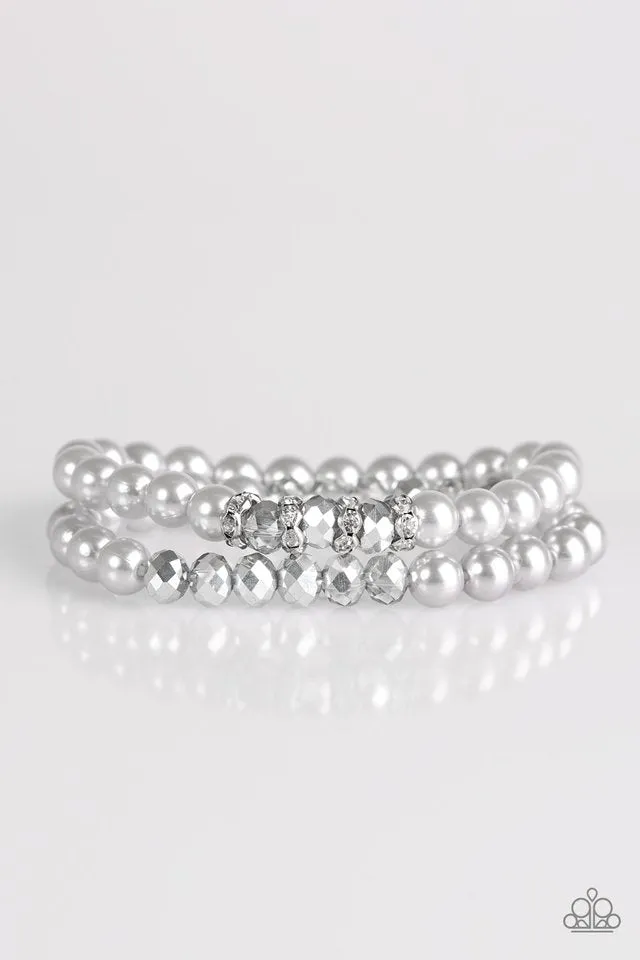 Paparazzi Accessories - Get A Ballroom #B262 Drawer 5/3 - Silver Bracelet