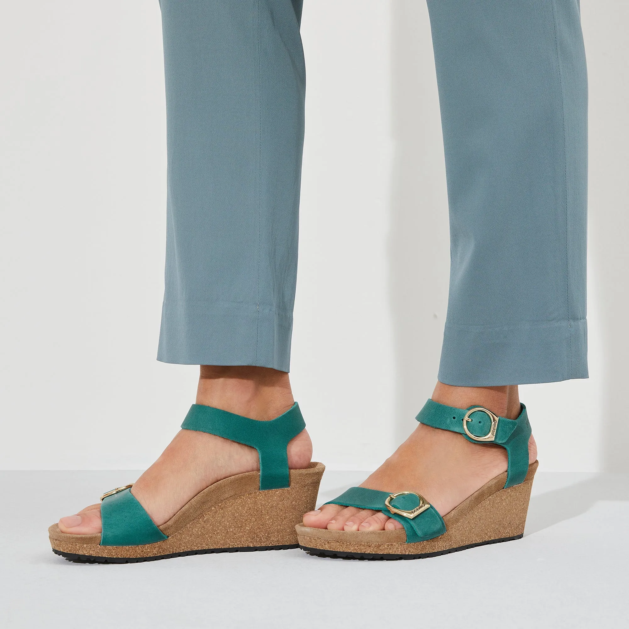 Papillio Soley Women's Leather Sandal - Lake Green