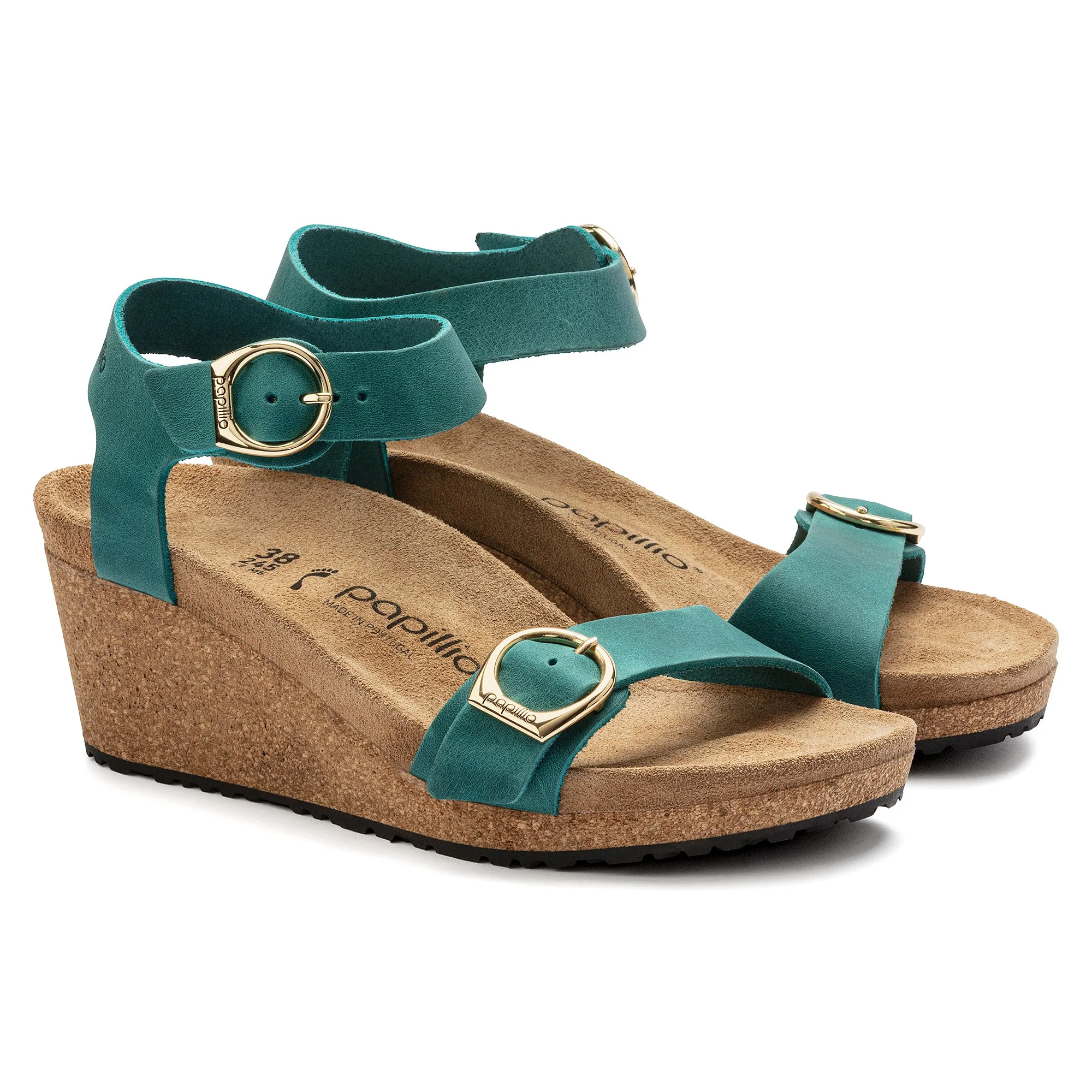 Papillio Soley Women's Leather Sandal - Lake Green