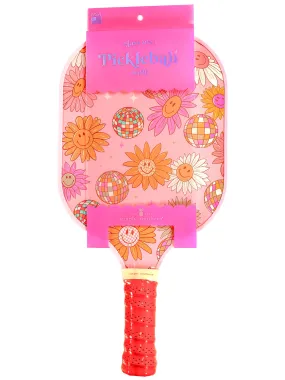 Pickleball Paddle in Smiling Flower