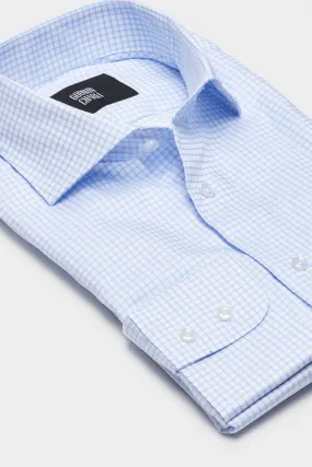 Pilot (BC) Shirt - Lt Blue Fine Check Cotton