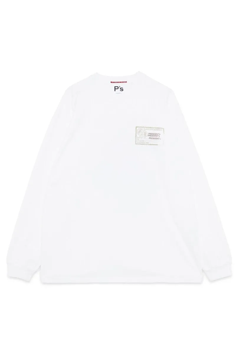 PRESIDENT’s T-Shirt L/S Red Flower P'S Off White