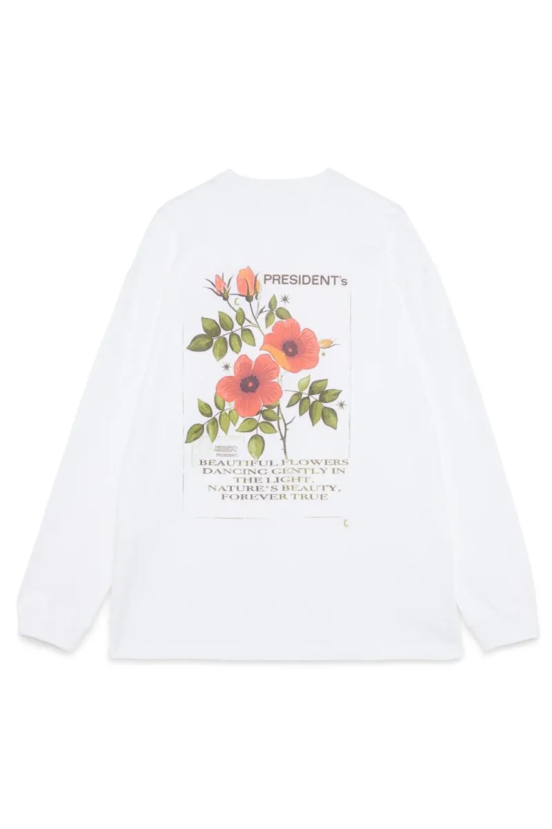 PRESIDENT’s T-Shirt L/S Red Flower P'S Off White