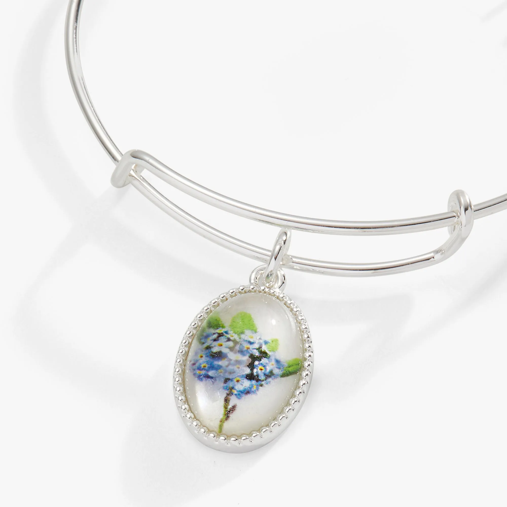 Printed Flower Remembrance Charm Bangle