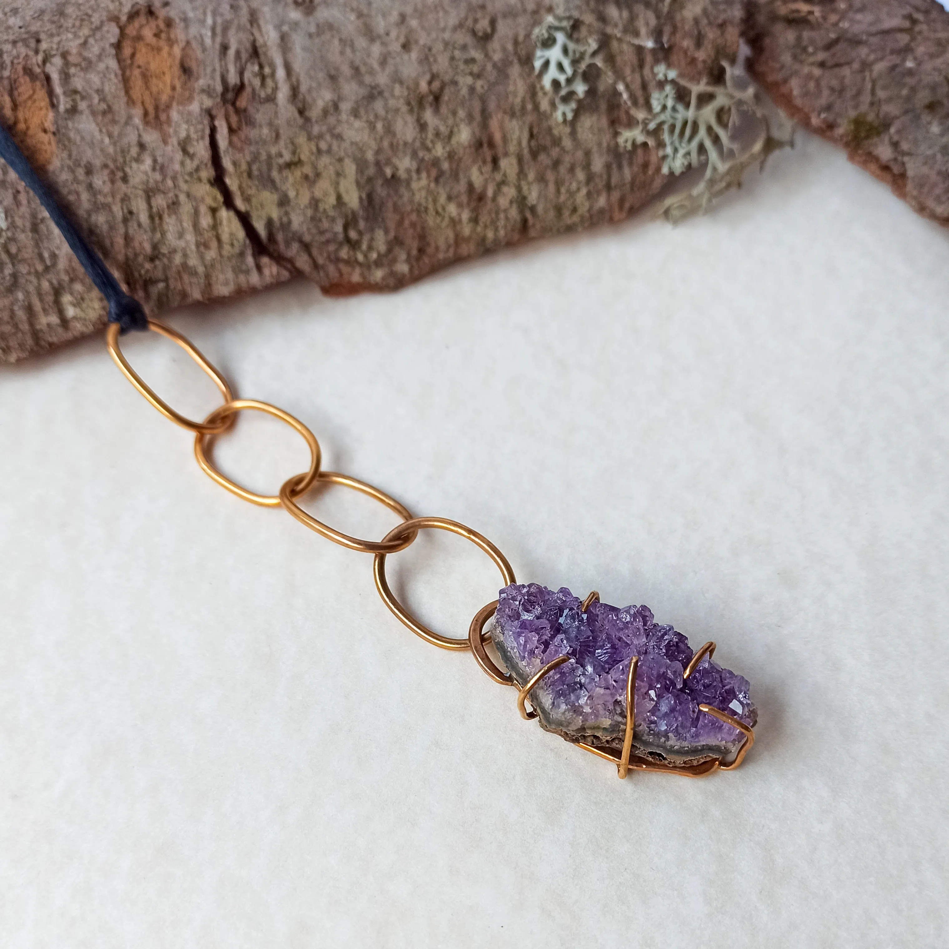 Raw Amethyst Crystal Necklace