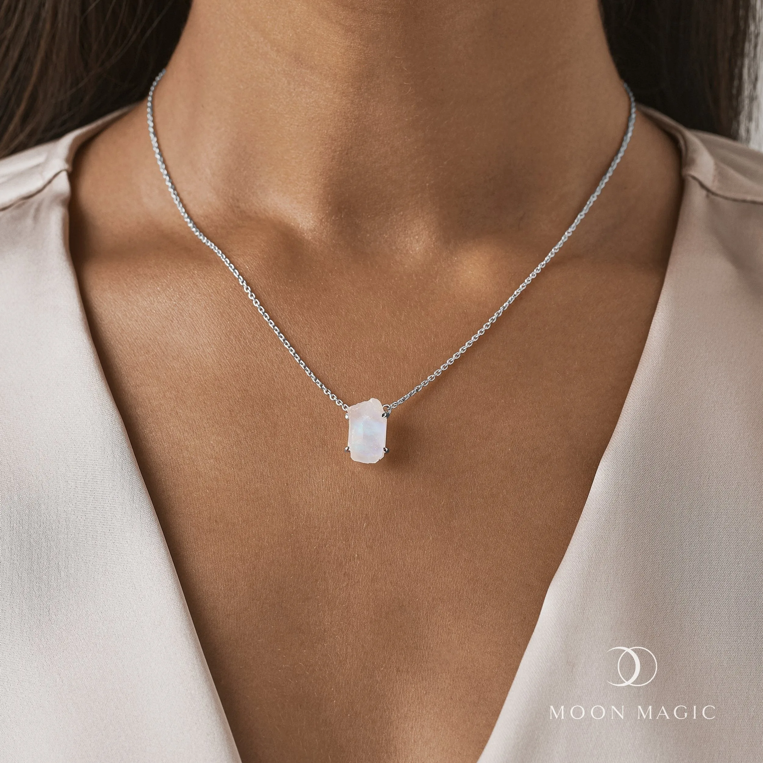 Raw Crystal Necklace - Moonstone 'Intuition'