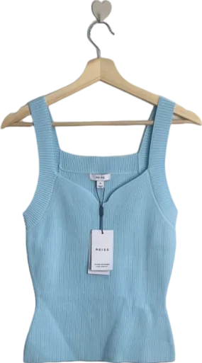 Reiss Light Blue Dani Sweetheart Neck Vest Top UK 12