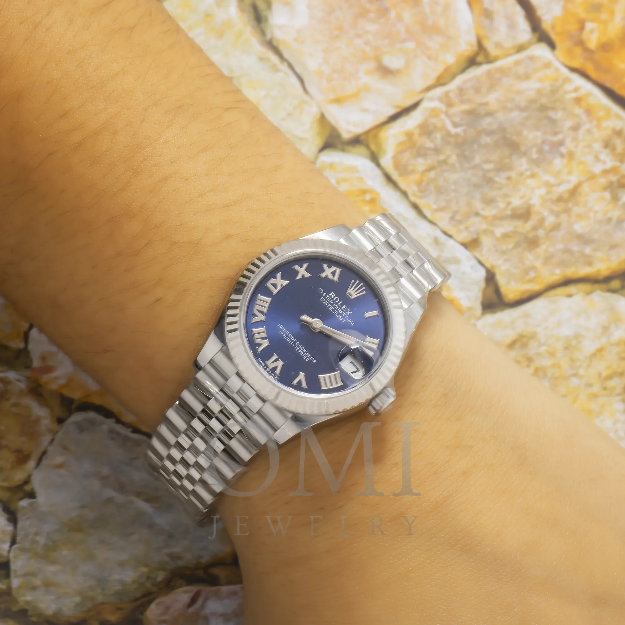 Rolex Datejust 278274 31MM Blue Roman Dial With White Gold Fluted Bezel And Jubilee Bracelet