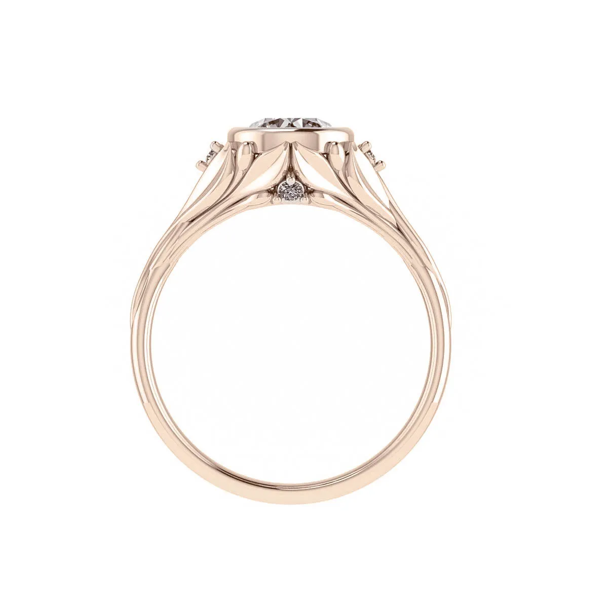 Roma | engagement ring setting for round cut gemstone in bezel 6.5 mm