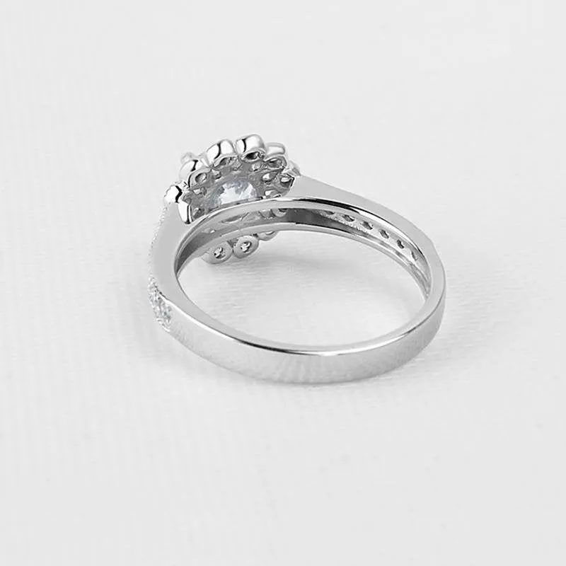 Round Cut Flower Ring with Accents