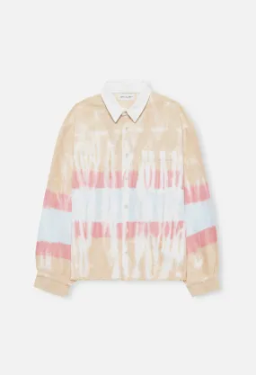 Rugby Hemi Oversized Shirt / Taupe X Blue