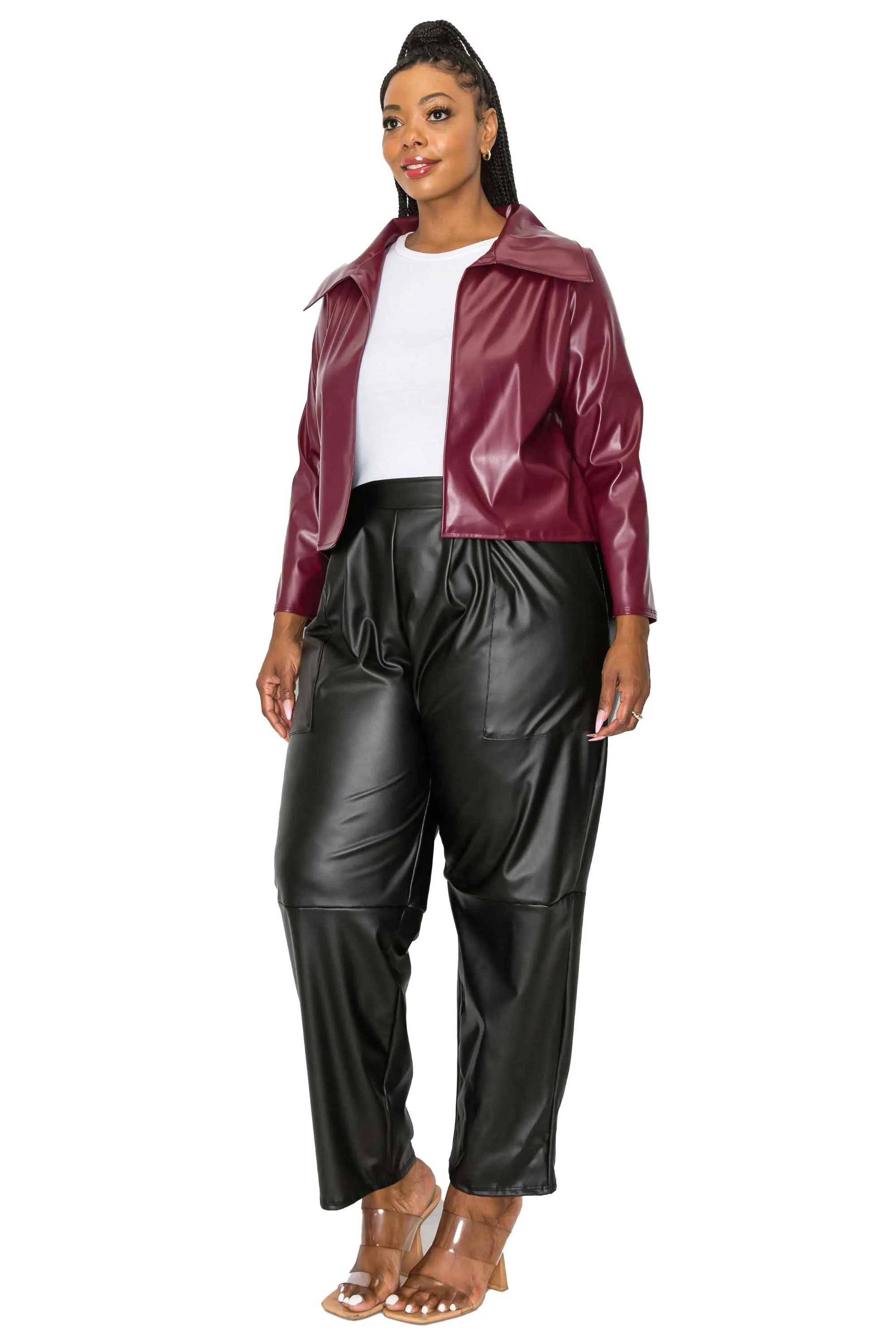 Ryder Crop Vegan Leather Jacket