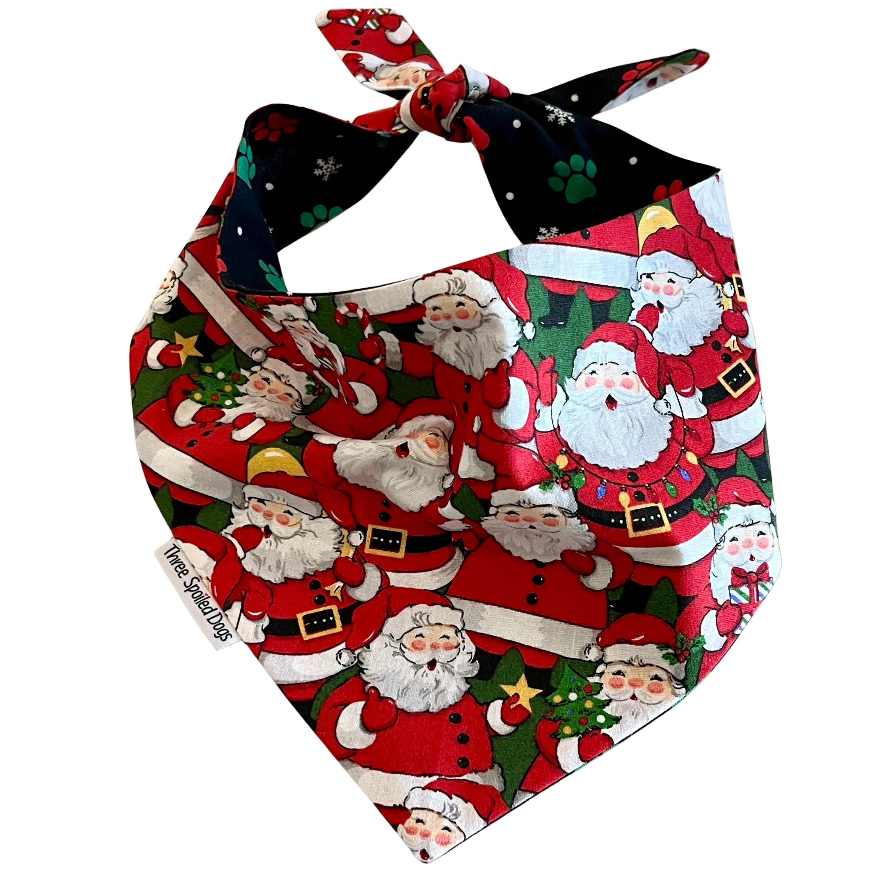 Santa Claus - Christmas Dog Bandanas Classic Tie on Handcrafted