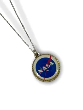 Silver NASA Logo Pendant Necklace