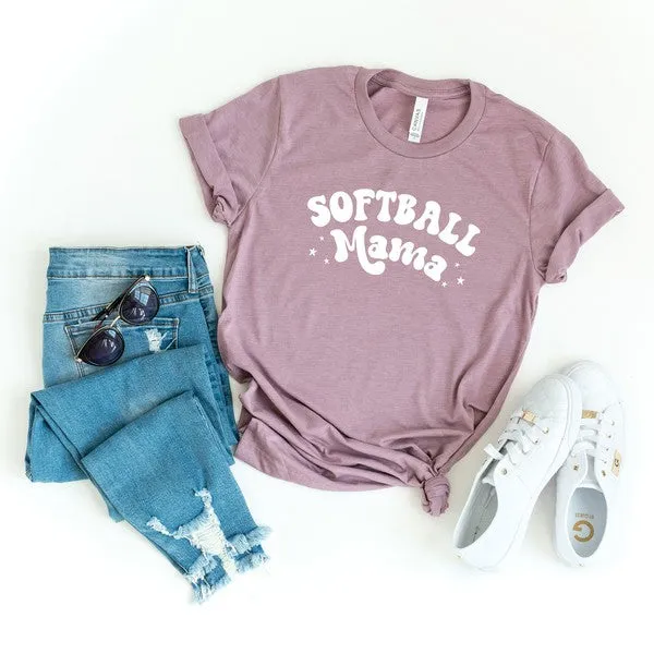 Softball Mama Stars Short Sleeve Graphic Tee