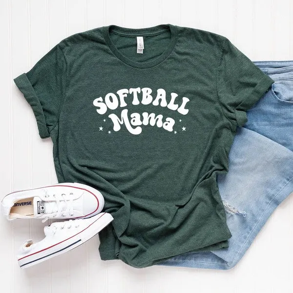 Softball Mama Stars Short Sleeve Graphic Tee