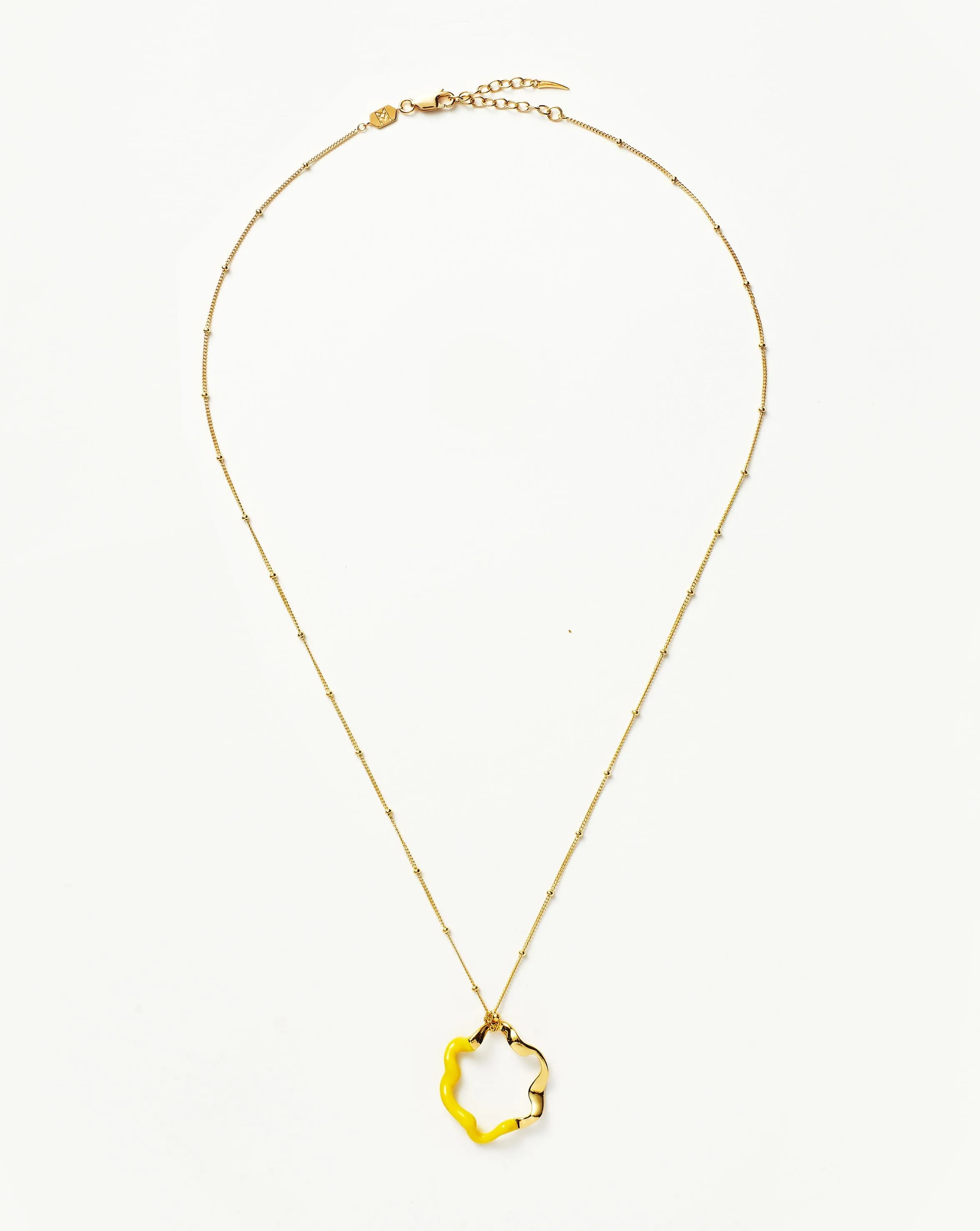 Squiggle Two Tone Enamel Pendant Necklace | 18ct Gold Plated Vermeil/Lemon Yellow