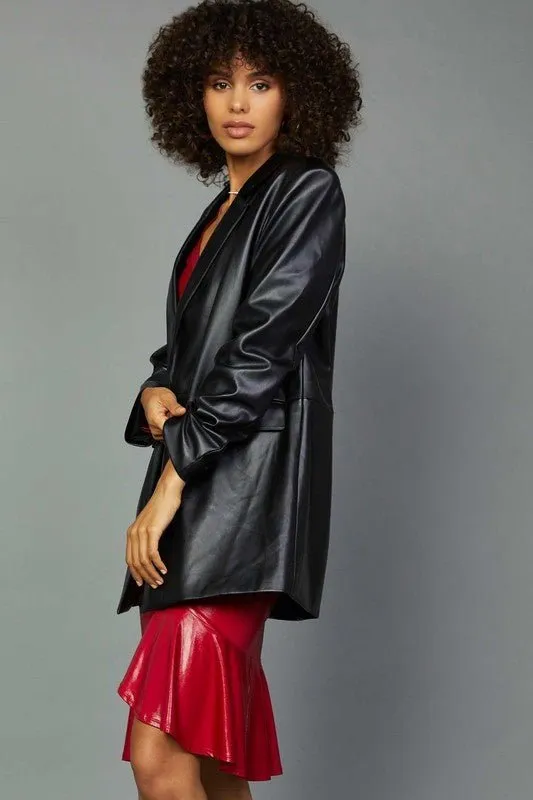 Stevie Faux Leather Blazer - FINAL SALE