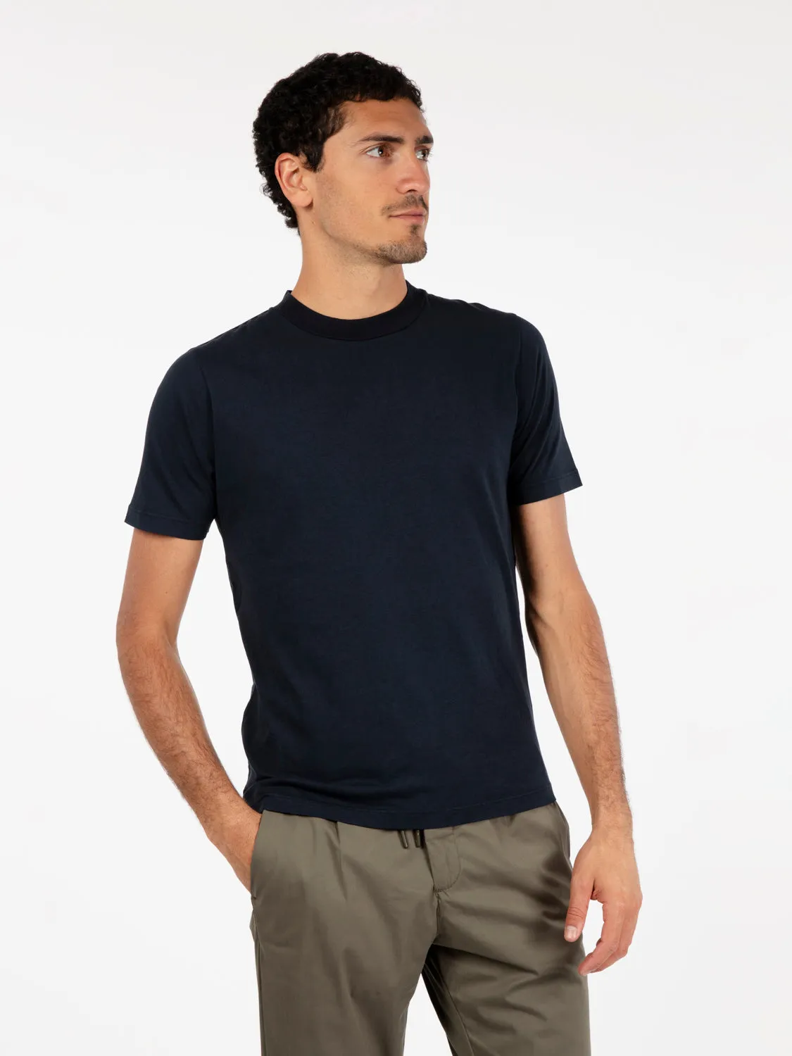 T-shirt basic a maniche corte blu scuro