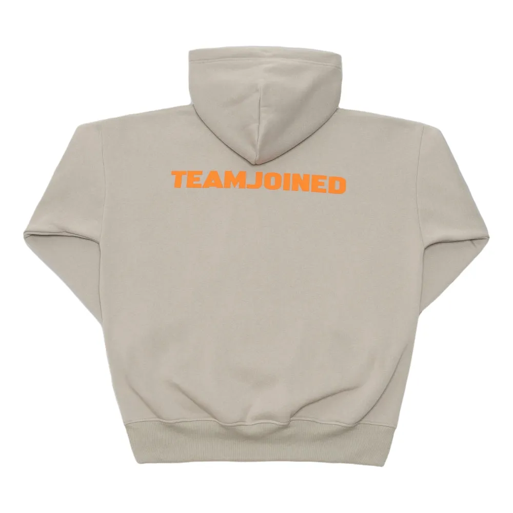 TEAMJOINED JOINED LOGO OVERSIZED HOODIE-ORANGE/ CREAM GRAY