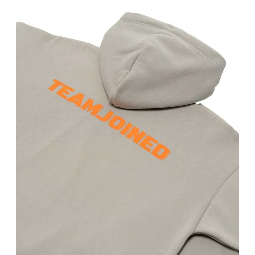 TEAMJOINED JOINED LOGO OVERSIZED HOODIE-ORANGE/ CREAM GRAY