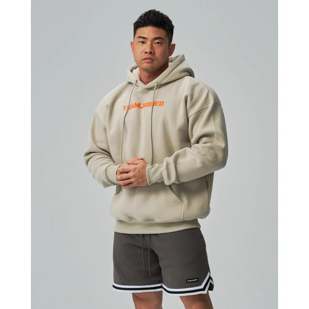 TEAMJOINED JOINED LOGO OVERSIZED HOODIE-ORANGE/ CREAM GRAY