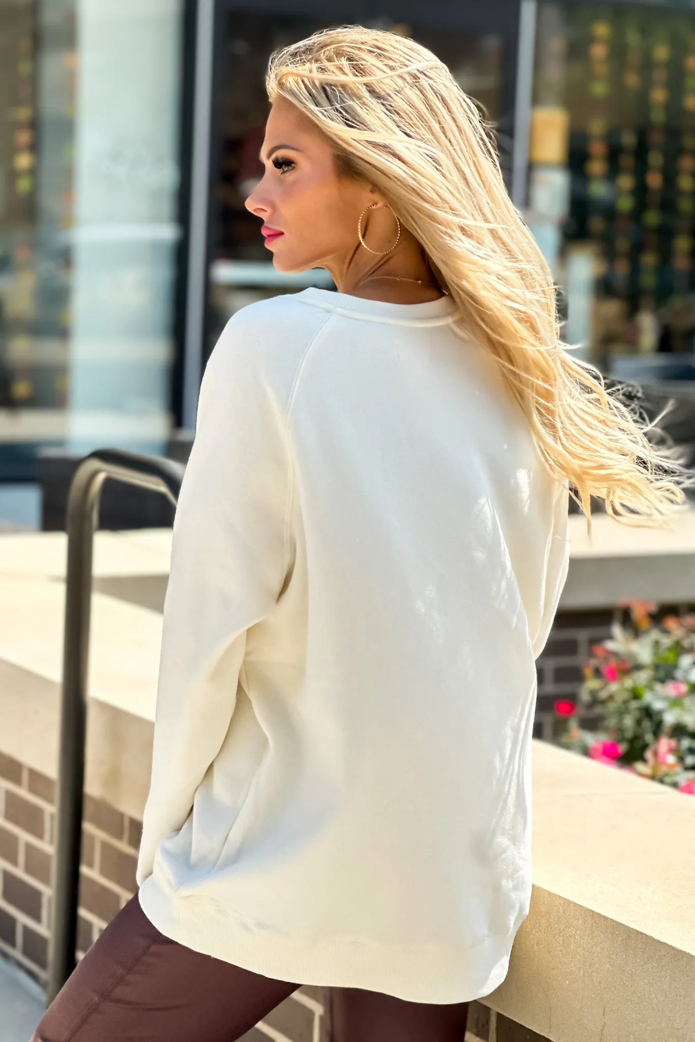 That Cozy Life Midwest Oversized Sweatshirt : Cream