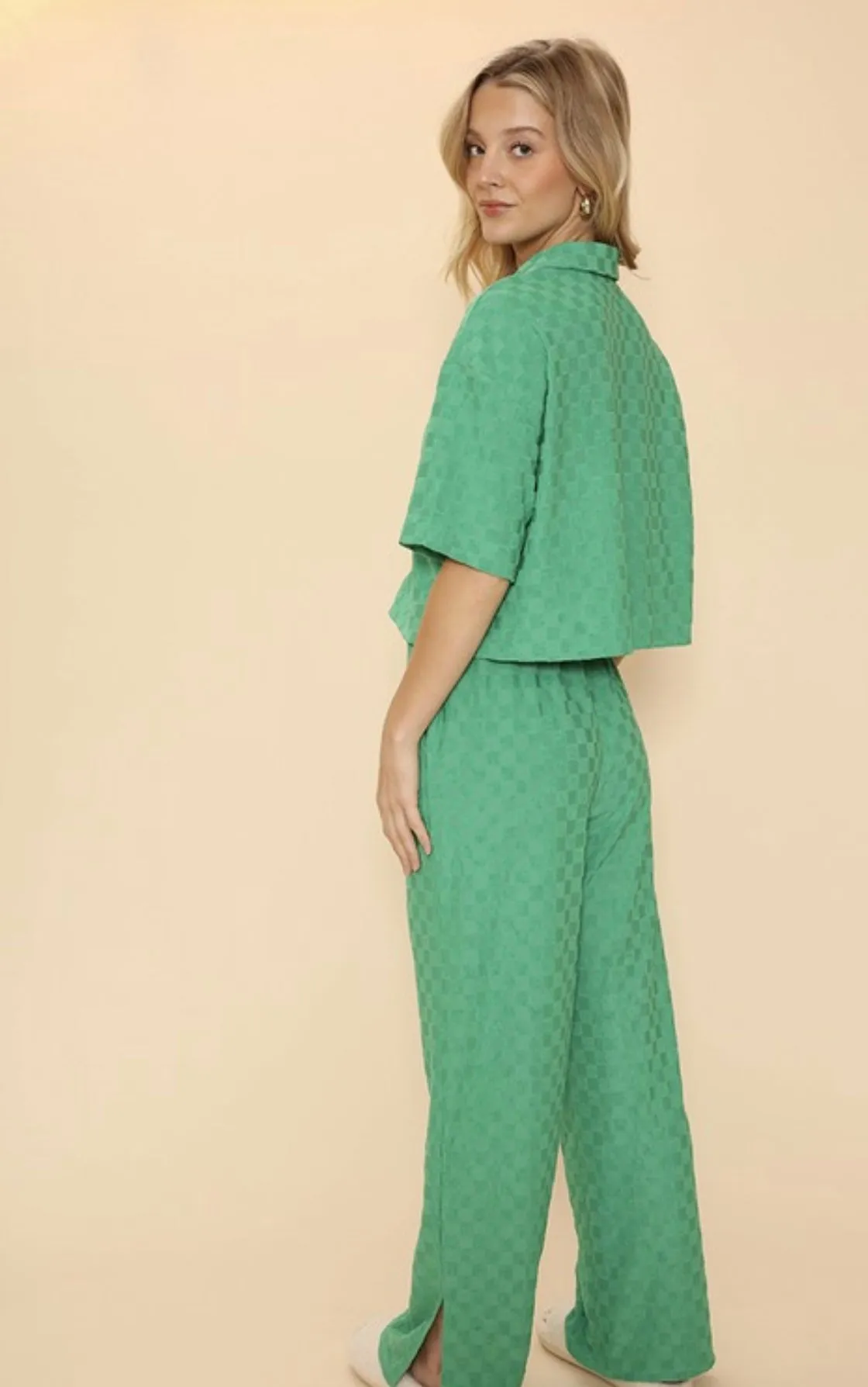 The Darcy Checkered Green Set