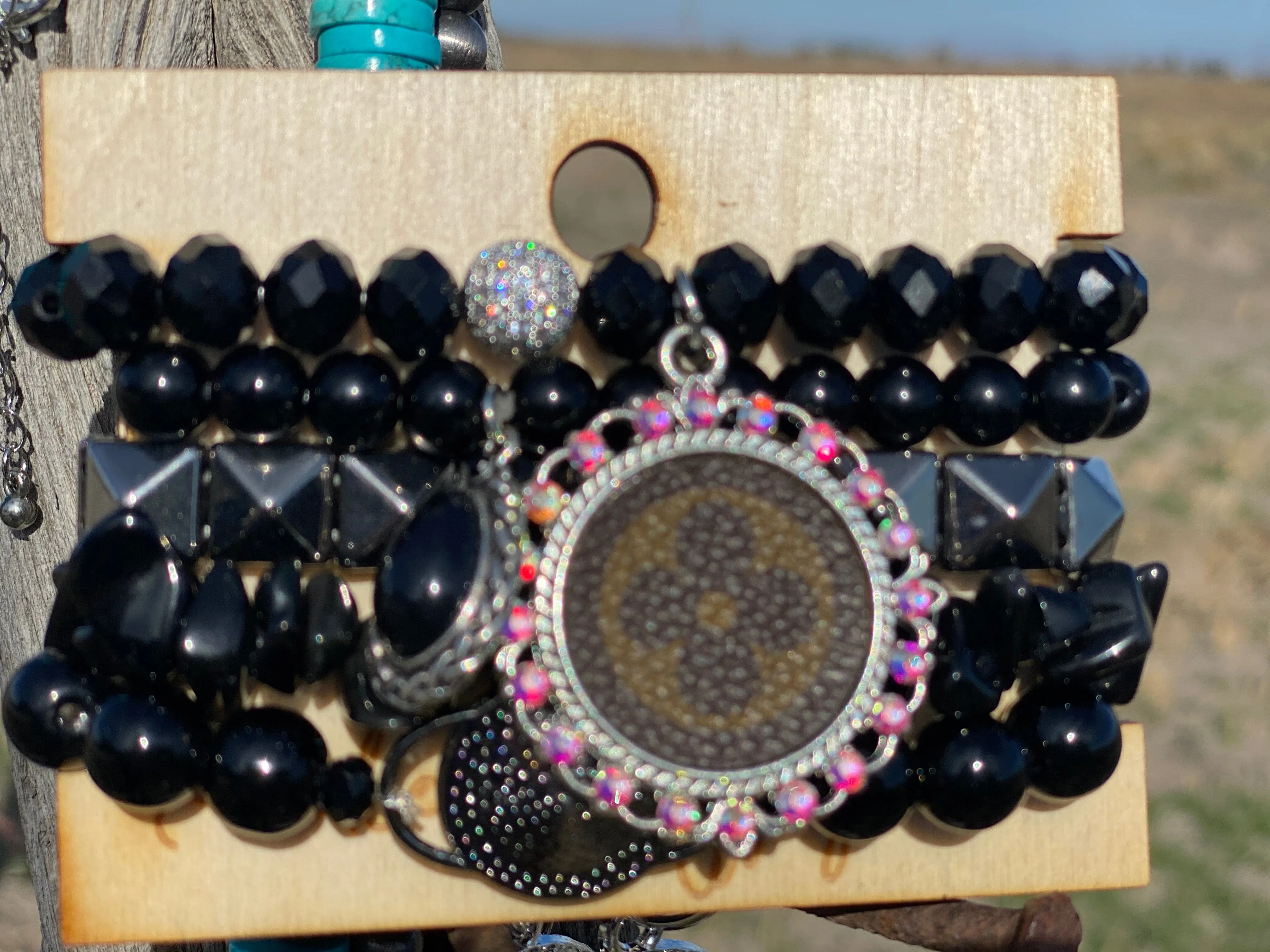 The Gypsy BlaCk Crystal Stack Bracelet Set