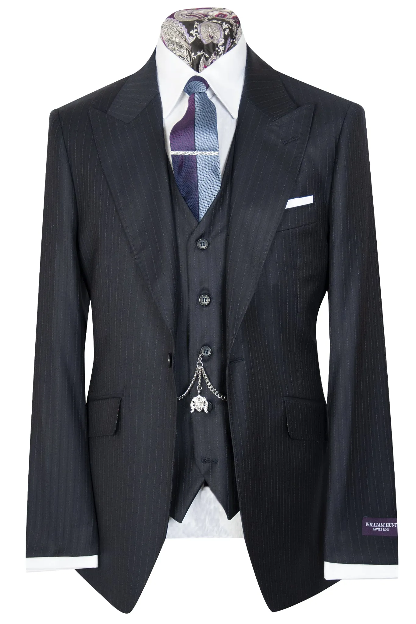 The Michigan Purple Label Red/Blue Pinstripe Suit