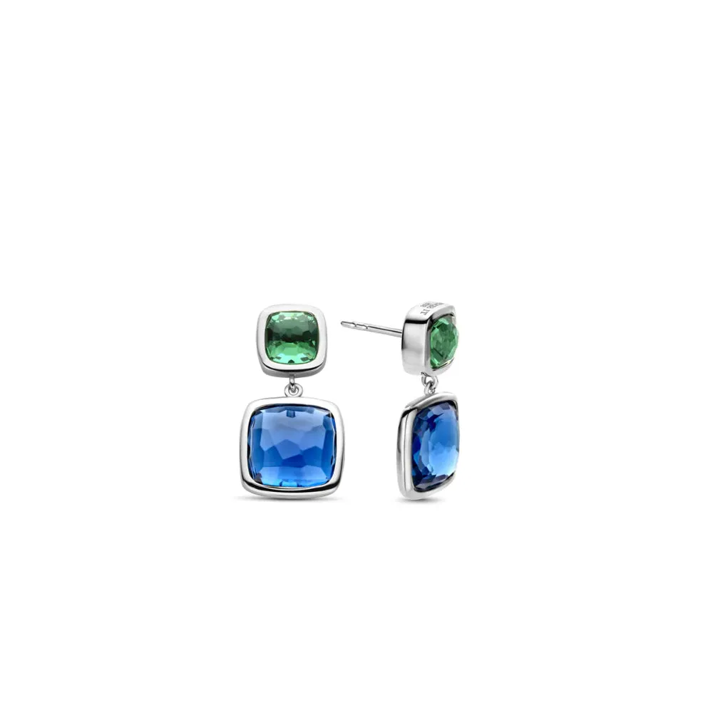 Ti Sento Green & Blue Drop Earrings