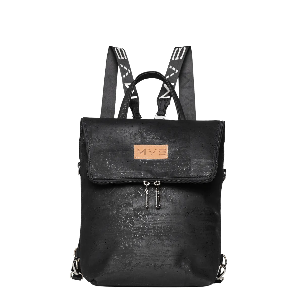 Trio Cork Vegan Backpack | Black