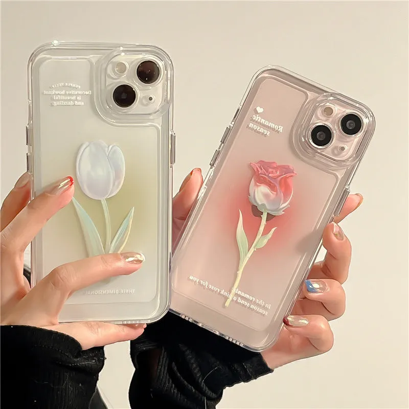 Tulip Rose Transparent Phone Case - iPhone MK19410