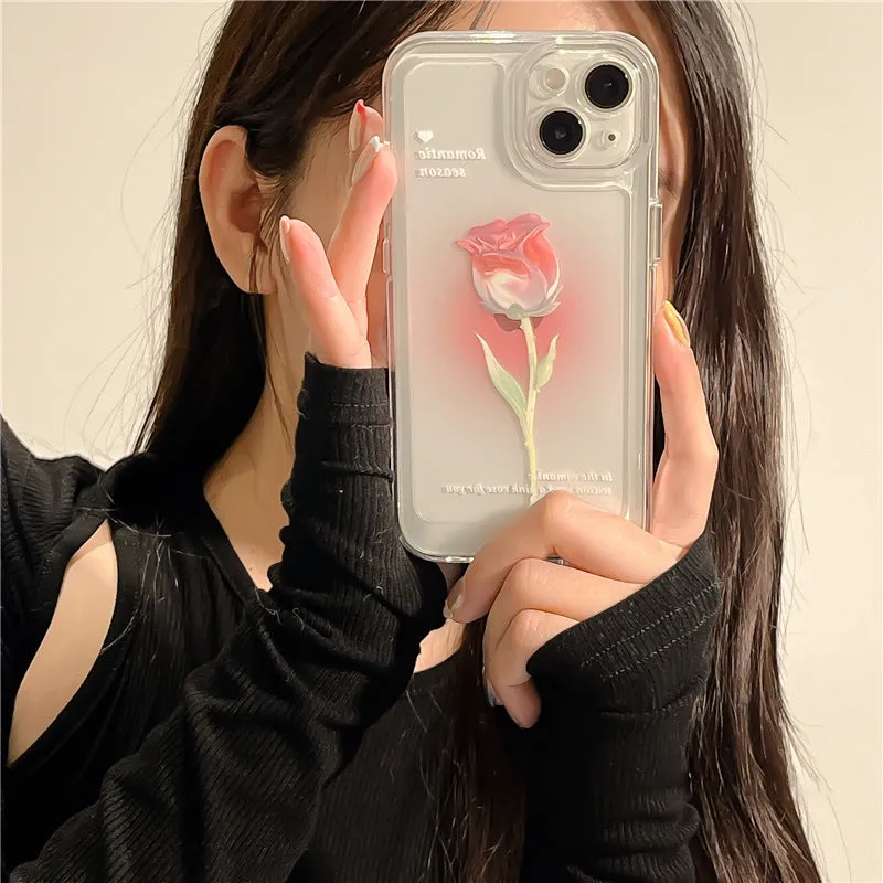 Tulip Rose Transparent Phone Case - iPhone MK19410