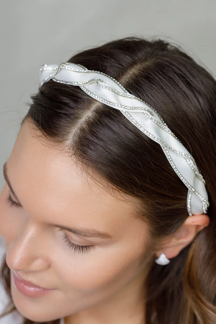 TWISTED SATIN CRYSTAL HAIRBAND