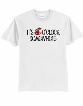 Unisex It's Coug O'Clock Somewhere White Tee